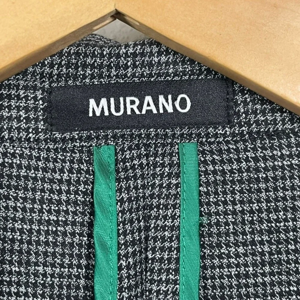Murano Blazer Mens 2XB Grey Houndstooth Excellent Dinosaur Lining Sport Coat